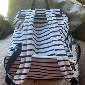 Rebecca Minkoff blue and white striped back pack s-l400.jpg main image 2
